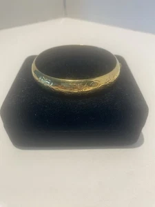 Vintage Marathon 14k Gold Filled Armreif Armband 1/2" geätzte Blumen 19,4 Gramm - Bild 1 von 8