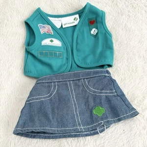 Costruisci un orso ragazza scout junior gilet verde e gonna denim vestito vestiti - Foto 1 di 5
