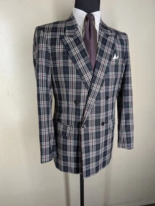 Blazer Harry's Moda Mezcla de Lana a Medida Doble Pecho-Sin Pantalones-42R-CASI COMO NUEVO - Imagen 1 de 8