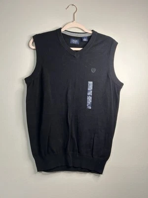 Men’s NWOT Chaps Black Sleeveless Sweater Vest, Size S - Image 1 of 4