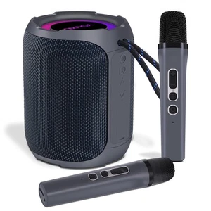 Karaoke Machine Portable Bluetooth Speaker with 2 Dual Microphone Karaoke IPX... - Picture 1 of 9