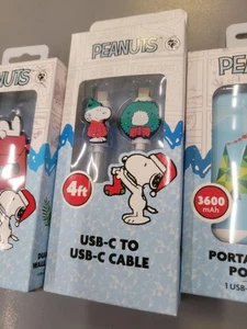 Nuevos dispositivos de cable de carga Peanuts Snoopy USB C a USB C de 4 pies - Imagen 1 de 2