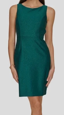 Calvin Klein Women's Green Embellished Sleeveless Dress Petite Size 2P - Image 1 of 3