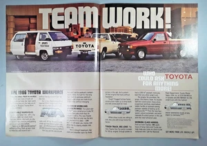 Original 1986 Toyota Workforce 2-Page Magazine Ad "Team Work!" - Picture 1 of 1