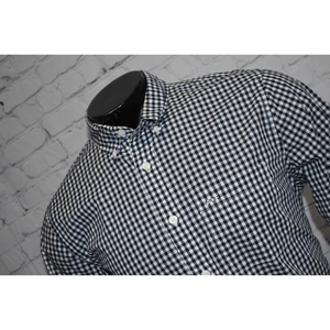 Abercrombie & Fitch Dress Shirt Mens Size Large Blue Plaid Cotton Blend - Picture 1 of 7
