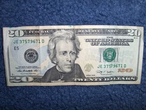 U.S. TWENTY DOLLAR ERROR NOTE WITH MISSING INK! - Picture 1 of 4