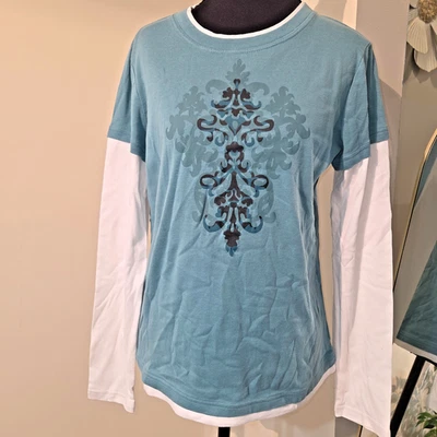 Top manga larga SB Active azul y blanco aspecto en capas - talla M Foto 1 de 4