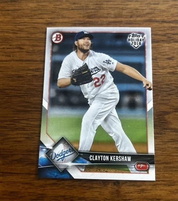 2018 Bowman Clayton Kershaw #64 - Holiday Dodgers - Image 1 of 2