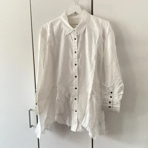 Free People Freya Poplin Tunic Shirt White Size XS Button Collar - Picture 1 of 12