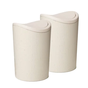 Superio Eco-Friendly Bathroom Trash Cans with Curved Lid (2 Pack) Modern 6 Liter - Picture 1 of 11
