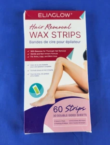 Eliaglow Wax Strips Hair Removal for Women w/ 60 Body Waxing Strips Double Sided - Picture 1 of 2