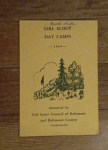 Girl Scouts 1949 Listing Day Camps Central Maryland VG - Picture 1 of 3
