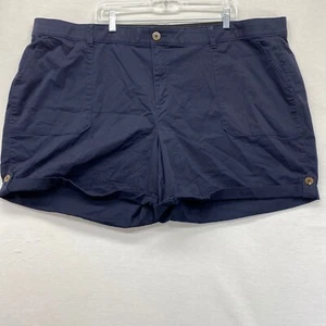 Lane Bryant Women's Size 26 Chino Shorts navy blue Regular Cotton Blend - Picture 1 of 7