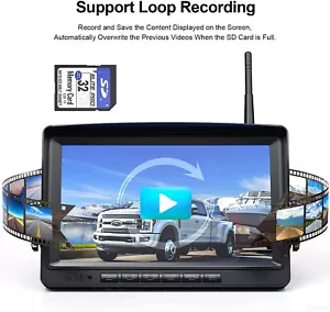 Digital Wireless 9" Quad Splitscreen DVR Monitor For Wireless Backup Camera - Picture 1 of 7