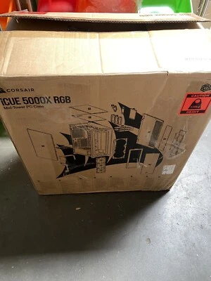 Missing Glass Corsair  iCUE 5000X RGB ATX PC Case Tempered Glass Mid Tower Black - Image 1 of 4