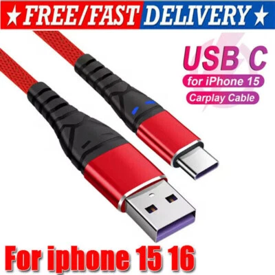 Type C USB A Fast Charging Charger Cable Cord For iPhone 15 16 Samsung S21 S20  - Image 1 of 4