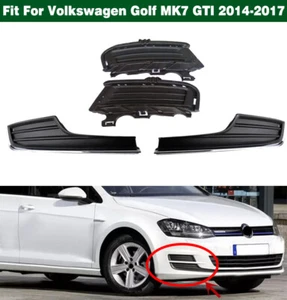 Set of Front Bumper Side Grille Cover Bezel Upper Lower For VW Golf 7 2014-2017 - Picture 1 of 8