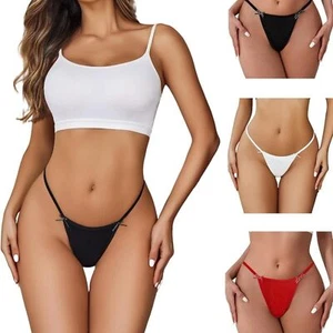 G String Thongs Womens Small 3 Pack Black White Red Panties Underwear Cheeky FC7 - Picture 1 of 9
