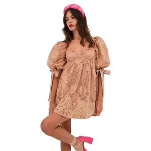 Neu mit Etikett For Love and Lemons Louisa Minikleid Hellbraun Größe Medium - Bild 1 von 11
