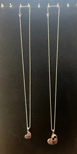 HALLMARK MADRE/HIJA 2 COLLAR CORAZONES CRISTAL ROSA - Imagen 1 de 6