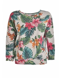 Felpa Deha girocollo donna cotone manica 3/4 moda casual colore holly berry - Foto 1 di 3
