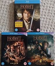THE HOBBIT THE MOTION PICTURE TRILOGY BLU-RAY COLLECTION + SLIP COVERS NEW