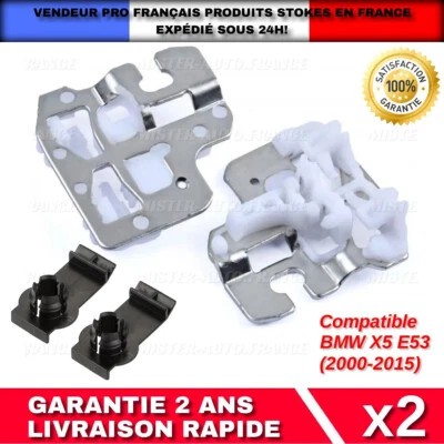 KIT DE RÉPARATION CLIPS LÈVE VITRE ★AVANT GAUCHE + AVANT DROIT✅BMW X5 (4 pièces) - Image 1 of 4