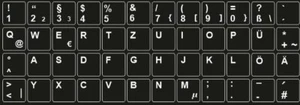 Tastaturaufkleber Deutsch (QWERTZ) für PC- oder Notebook Tastatur 14x14 mm - Bild 1 von 1