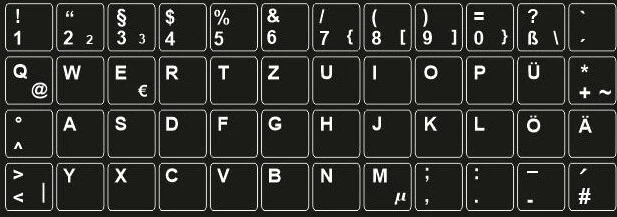 Keyboard Sticker German (QWERTZ) for PC or Notebook Keyboard 14x14 mm - Image 1 of 1