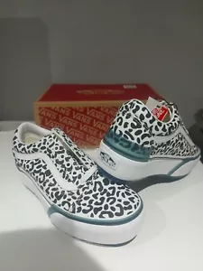NEW Vans Old Skool Stacked UV INK shoe sneaker leopard/true wht women UK 5 - Picture 1 of 14