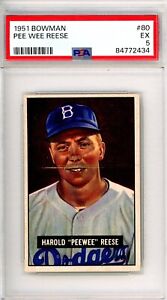 1951 Bowman PEE WEE REESE #80 PSA Graded 5 EX-Cond. "Just Graded Invest PSA"