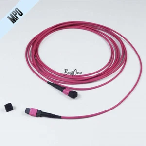 100 M MPO à MPO Famale OM4 12 fibre optique type B câble cavalier cordon patch - Photo 1/6