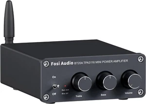 Fosi Audio BT20A Bluetooth Sound Power Amplifier HiFi Stereo Amp Bass Treble - Picture 1 of 6