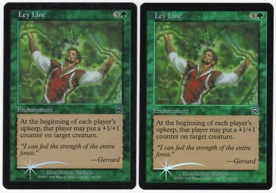 Ley Line x2 2x 1999 Mercadian Masques FOIL Green Unc Enchantment MTG SP - NM AZ1 - Image 1 of 2