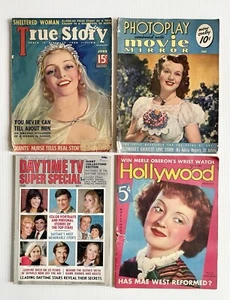 Lot 4 Vtg Movie Magazines- 1936 Hollywood, ‘36 True Story, ‘41 Photoplay Etc - Picture 1 of 14