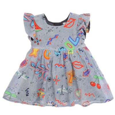 Baby Girls Indigo Blue Peace Dress  0 6 9 12 18 Months - Image 1 of 3