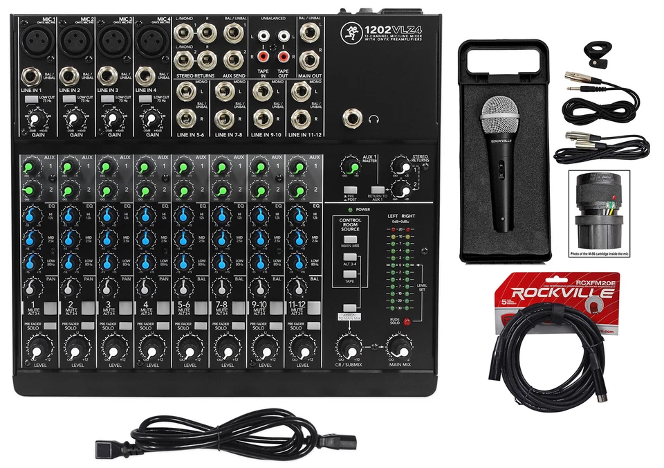 Mackie 1202VLZ4 12-Channel Compact Analog Mixer w/ 4 ONYX Preamps+Microphone - Image 1 of 4