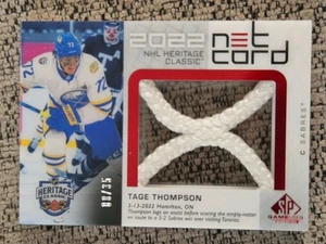 22-23 Sp Game Used Hockey Heritage Classic Net Cord Tage Thompson 8/35 Buffalo - Picture 1 of 2