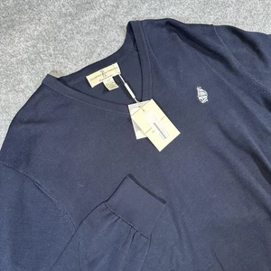 Fairway & Greene Sweater Mens Large Navy Blue Pima Cotton V Neck Golf Pullover - Picture 1 of 8