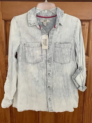 Camisa vintage America Blues nova com etiquetas LS botão para cima punho aba rolo tamanho P - Imagem 1 de 4