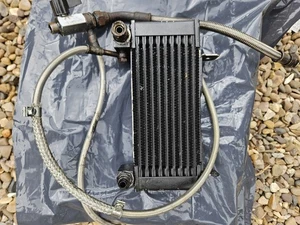 Ducati 750ss 1994 Oil Cooler with Shut Off Valve and Hoses. Used Working - Picture 1 of 3