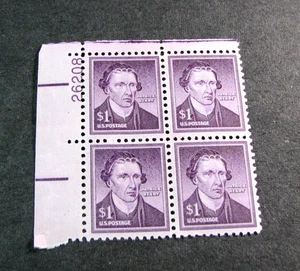 US Stamp Plate Block Scott# 1052a Patrick Henry 1958 MNH H374 - Picture 1 of 1