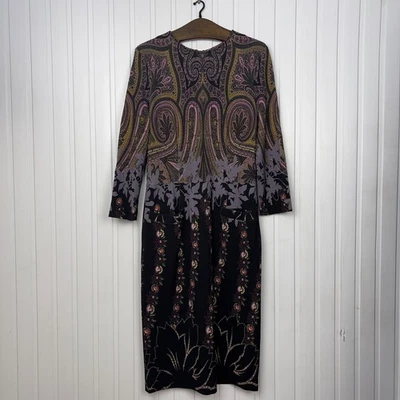 Vestido de manga comprida Etro multicolorido estampado paisley tamanho 42 - Imagem 1 de 4