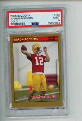 2005 Topps Bazooka Aaron Rodgers #190 Rookie RC Gold Parallel PSA 9 READ - Image 1 of 4