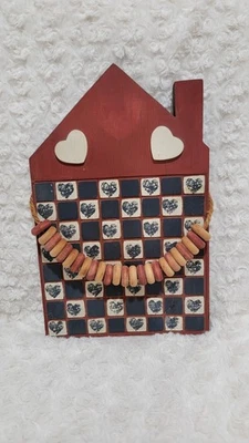 Primitive Checkerboard Hand Painted Farm House Granny Cottage Core - Image 1 of 4