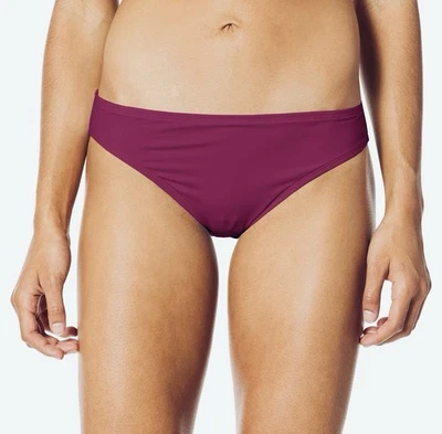 ¡NUEVO CON ETIQUETAS! Parte inferior de natación de bikini lisa La Blanca Island Goddess Hipster púrpura oscuro 8 Foto 1 de 3