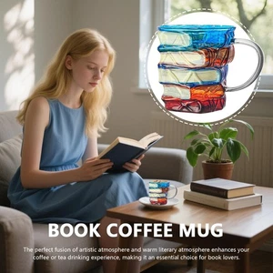 NUEVO Taza de café pintada alta borosilicato artificial pintada novedad libro taza taza taza - Imagen 1 de 24