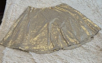 Falda Charlotte Russe Para Mujer Dorada 2XL Lentejuelas Boda Crucero Brillante Club Diversión Foto 1 de 4