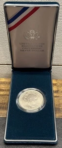 1990 United States Eisenhower Centennial Silver Dollar PROOF W/COA & Box - Picture 1 of 8