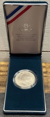 1990 United States Eisenhower Centennial Silver Dollar PROOF W/COA & Box - Image 1 of 4